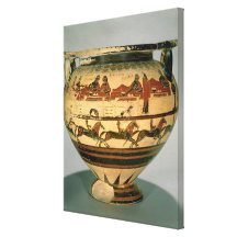 Den tidiga Corinthiansvart-figuren kolonnen-krater Sträckta Canvas Tryck