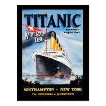 Den Titanic vitstjärnan fodrar affischen Vykort