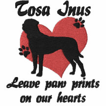 Den Tosa Inus lämnatass avtryck broderade skjortan