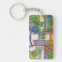 Den trädgårds- grinden på Vetheuil Claude Monet Keychains