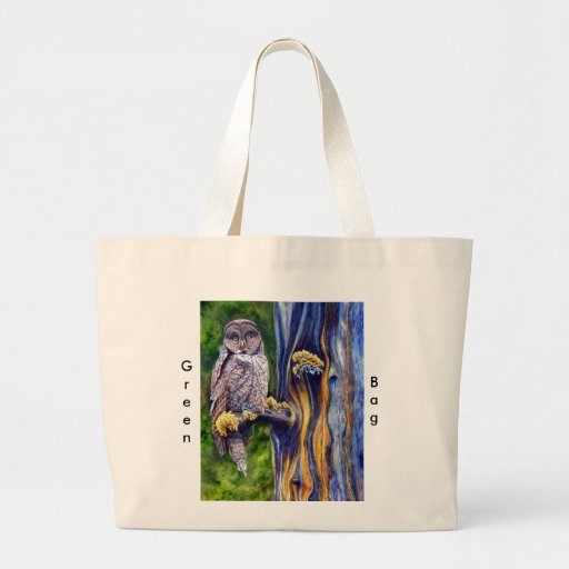 Den underbara gråa ugglagrönttotot hänger lös tote bags