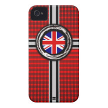 Den United Kingdom flagga utföra i relief det röda iPhone 4 Fodral
