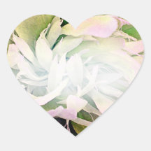 Den ursnygga gröna blommar och vit virvlar runt hjärtformade klistermärken