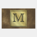 Den utskrivavna beställnings- monogramen avbildar. rektangelformat klistermärke