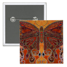den utsmyckade art décofjärilen (målning) knäppas pins