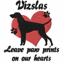 Den Vizslas lämnatass avtryck broderade tShirten