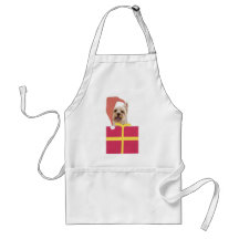 Den Westie Santa hattgåvan boxas Förkläden