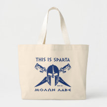 Denna är Sparta - Molon Lave - blått Tygkassar