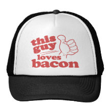 Denna grabb älskar bacon mesh kepsar