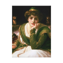Desdemona vid Frederick Leighton slågen in kanfas Sträckta Kanvas Tryck