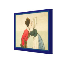 Design, 1905, flicka och pojke för vintage som hol kanvastryck