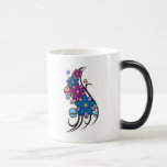 Design för blommabolltatuering kaffe kopp