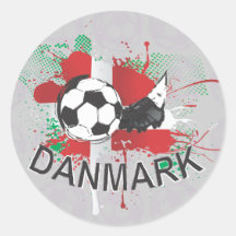 Design för Danmark Danmark fotboll- och fotbolldub Runda Klistermärken