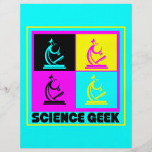 Design för geek för vetenskap för mikroskop för CM Full Färg Flygblad