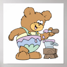 design för gullig nalle för påskägg enfaldig affisch