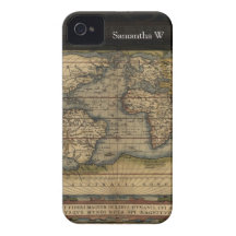 Design för kartbok för vintagevärldskarta historis iPhone 4 cover