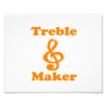 design för musik för trebletillverkareklav orange  fotontryck