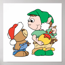 design för nalle för santas hjälpreda gullig print