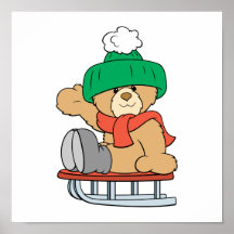 design för nalle för vintersled gullig print