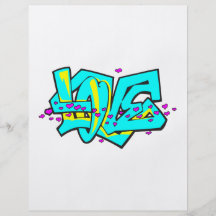 Design för ord för CMYK-graffitKÄRLEK Custom Flyer