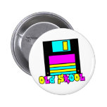 Design för skool för retro diskett för CMYK gammal Knappar Med Nål