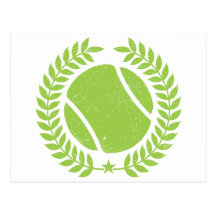 Design för tennisboll- och tennislagvintage vykort