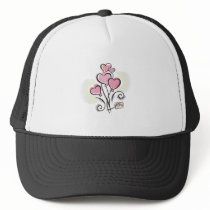 Design för valentindagblommor trucker keps