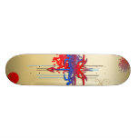 Designad Skateboard för färgad tatuering