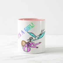 Det är en flicka (baby/storken) kaffe mugg