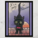 Det är ett party för Halloween svart kattinbjudnin Custom Flyer
