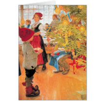 Det är jul tajmar igen - pojken tittar träd hälsningskort