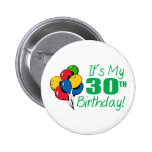 Det är min 30års födelsedag (ballonger) knapp med nål