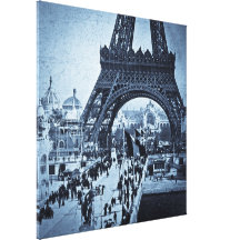 Det Eiffel torn på utläggningen Universelle Sträckta Canvas Tryck
