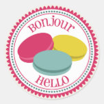 Det franskMacarons Bonjour kuvertet förseglar klis