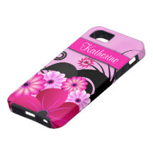 Det Fuchsia rosa blom- Vibefodral för iPhone 5 täc iPhone 5 Cover