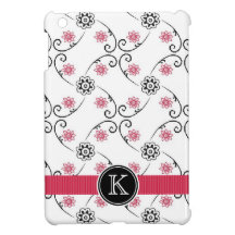 Det gulliga landmönster blommar med monogramen