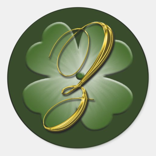 Det irländska kuvertet för bröllopMonogram Z förse Rund Klistermärke