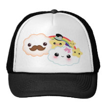 Det Kawaii molnet kopplar ihop med regnbågen och s Keps