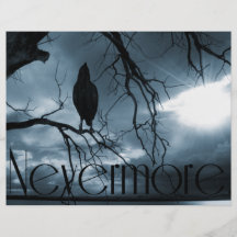 Det korpsvart - Nevermore Sunbeams & trädblått Flygblad
