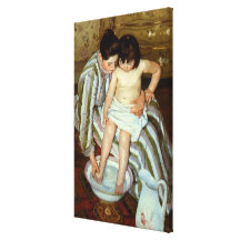 Det Mary Cassatts barnets bad (circa 1892) Kanvasdukar Med Gallerikvalitet
