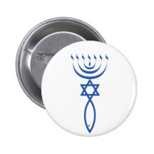 Det Messianic judiskt förseglar av Jerusalem Knappar Med Nål