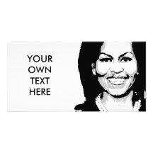 DET MICHELLE OBAMA SAMTALET BUBBLAR FOTOKORT