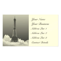 Det Paris Eiffel torn flyter i molnvisitkort