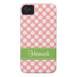Det Preppy fodral för rosa- och gröntdaisyiPhone 4 iPhone 4 Case-Mate Skydd