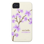 Det purpurfärgade körsbäret blomstrar träd iPhone 4 cases