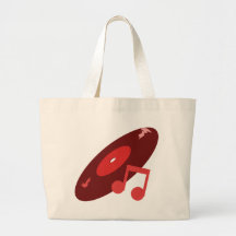 Det Retro musikrekordet & noterar rött Tote Bag