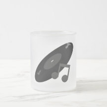 Det Retro musikrekordet & noterar svart Kaffe Koppar