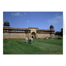 Det röda fort, Agra, Rajasthan, Indien Hälsningskort