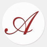 Det röda kuvertet förseglar med monogramen klistermärken