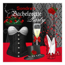 Det röda svart korsettBachelorette partyet skor Personliga Tillkännagivanden